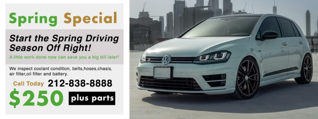 Special VW scheduled service, maintenance offer from VW Repair NYC the #1 dealer alternative for Volkswagen service, maintenance and repairs in NYC,Manhattan.